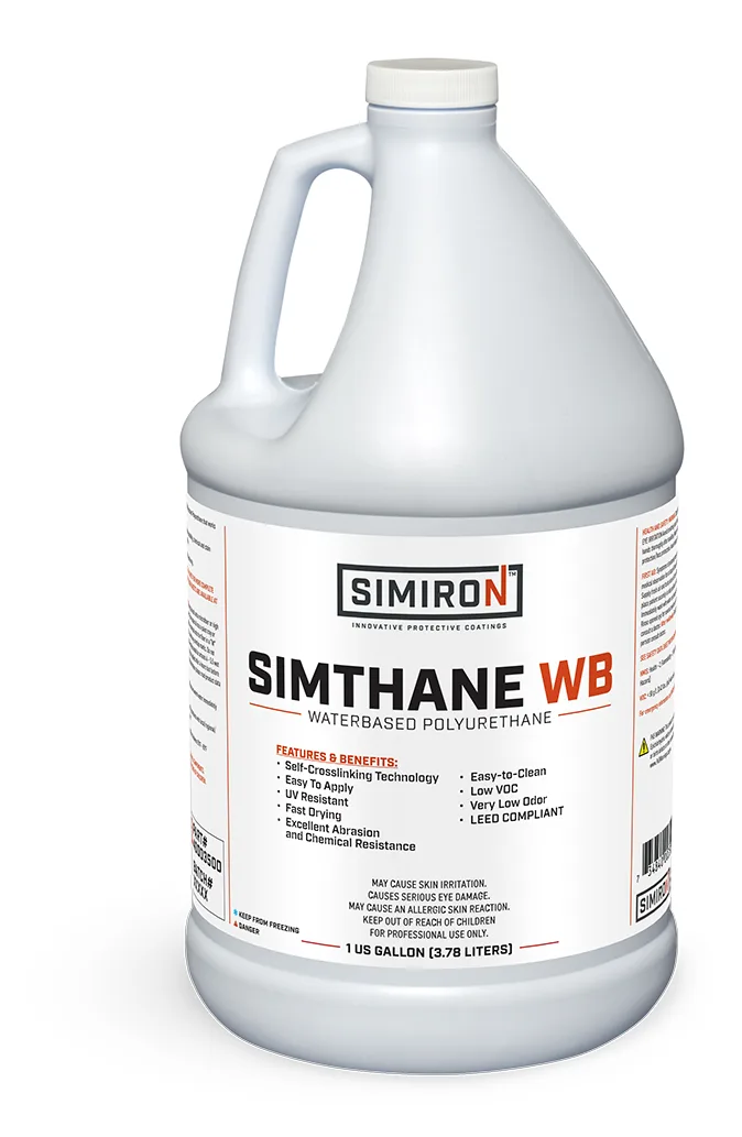 Simiron Simthane WB water-based urethane sealer.