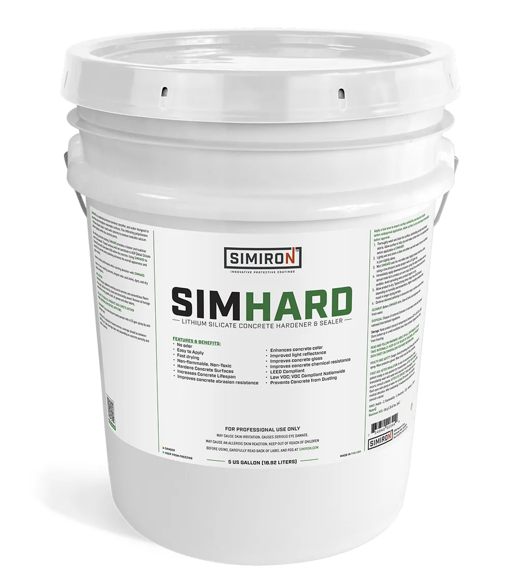 Simiron Simhard concrete hardener and sealer.